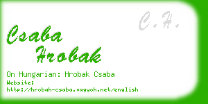 csaba hrobak business card